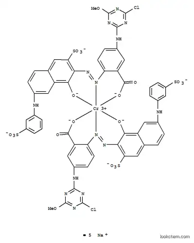 Molecular Structure of 83984-90-1 (Chromate(5-),bis[5-[(4-chloro-6-methoxy-1,3,5-triazin-2-yl)amino]-2-[[1-hydroxy-3-sulfo-7-[(3-sulfophenyl)amino]-2-naphthalenyl]azo]benzoato(4-)]-,pentasodium (9CI))