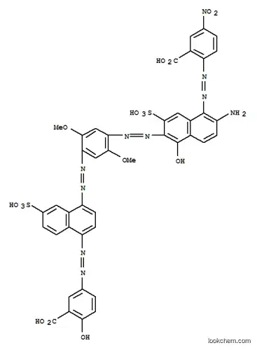 Molecular Structure of 84963-15-5 (2-[[2-amino-6-[[4-[[4-[(3-carboxy-4-hydroxyphenyl)azo]-7-sulpho-1-naphthyl]azo]-2,5-dimethoxyphenyl]azo]-5-hydroxy-7-sulpho-1-naphthyl]azo]-5-nitrobenzoic acid)