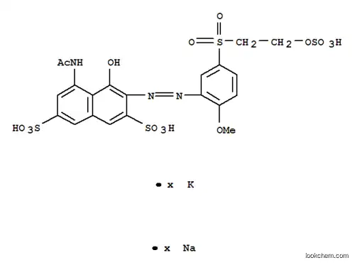 Molecular Structure of 85940-67-6 (5-acetamido-4-hydroxy-3-[[2-methoxy-5-[[2-(sulphooxy)ethyl]sulphonyl]phenyl]azo]naphthalene-2,7-disulphonic acid, potassium sodium salt)