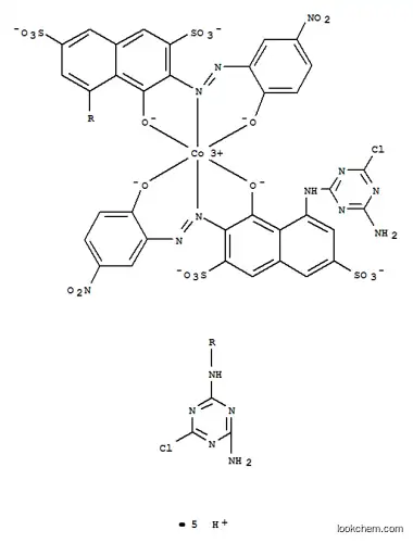 Molecular Structure of 88330-21-6 (Cobaltate(5-),bis[5-[(4-amino-6-chloro-1,3,5-triazin-2-yl)amino]-4-(hydroxy-kO)-3-[[2-(hydroxy-kO)-5-nitrophenyl]azo-kN1]-2,7-naphthalenedisulfonato(4-)]-,pentahydrogen (9CI))