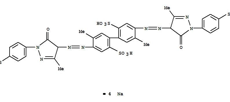 [1,1'-Biphenyl]-2,2'-disulfonicacid,4,4'-bis[2-[4,5-dihydro-3-methyl-5-oxo-1-(4-sulfophenyl)-1H-pyrazol-4-yl]diazenyl]-5,5'-dimethyl-,sodium salt (1:4)