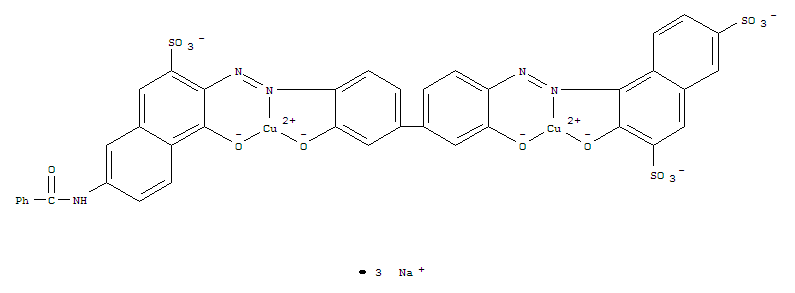 Molecular Structure of 89899-27-4 (Cuprate(3-), [m-[4-[[4'-[[6-(benzoylamino)-1-hydroxy-3-sulfo-2-naphthalenyl]azo]-3,3'-dihydroxy[1,1'-biphenyl]-4-yl]azo]-3-hydroxy-2,7-naphthalenedisulfonato(7-)]]di-,trisodium (9CI))