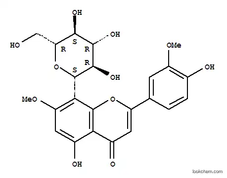 Molecular Structure of 89915-55-9 ((1S)-1,5-anhydro-1-[5-hydroxy-2-(4-hydroxy-3-methoxyphenyl)-7-methoxy-4-oxo-4H-chromen-8-yl]-D-glucitol)