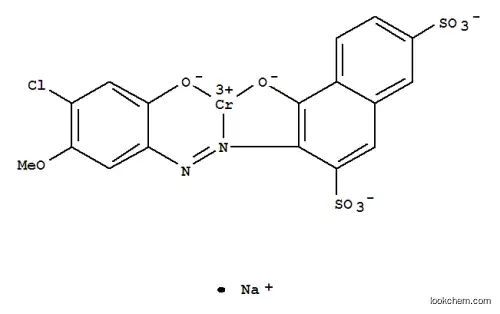 Molecular Structure of 89923-63-7 (Chromate(1-),[3-[(4-chloro-2-hydroxy-5-methoxyphenyl)azo]-4-hydroxy-2,7-naphthalenedisulfonato(4-)]-,sodium (9CI))