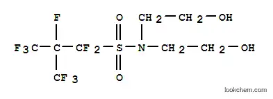 Molecular Structure of 93762-12-0 (1,1,2,3,3,3-hexafluoro-N,N-bis(2-hydroxyethyl)-2-(trifluoromethyl)propane-1-sulphonamide)