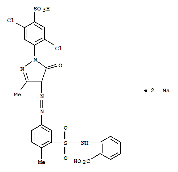 Benzoic acid,2-[[[5-[2-[1-(2,5-dichloro-4-sulfophenyl)-4,5-dihydro-3-methyl-5-oxo-1H-pyrazol-4-yl]diazenyl]-2-methylphenyl]sulfonyl]amino]-,sodium salt (1:2)