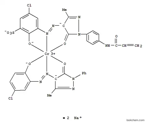 Molecular Structure of 93941-95-8 (Chromate(2-),[5-chloro-3-[[4,5-dihydro-3-methyl-5-oxo-1-[4-[(1-oxo-2-propenyl)amino]phenyl]-1H-pyrazol-4-yl]azo]-2-hydroxybenzenesulfonato(3-)][4-[(5-chloro-2-hydroxyphenyl)azo]-2,4-dihydro-5-methyl-2-phenyl-3H-pyrazol-3-onato(2-)]-,disodium (9CI))