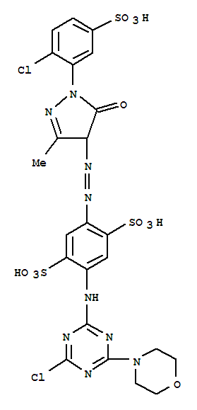 2-[[4-CHLORO-6-MORPHOLINO-1,3,5-TRIAZIN-2-YL]AMINO]-5-[[1-(2-CHLORO-5-SULFOPHENYL)-4,5-DIHYDRO-3-METHYL-5-OXO-1H-PYRAZOL-4-YL]AZO]BENZENE-1,4-DISULFONIC ACID