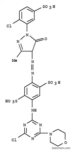 Molecular Structure of 93965-05-0 (2-[[4-chloro-6-morpholino-1,3,5-triazin-2-yl]amino]-5-[[1-(2-chloro-5-sulphophenyl)-4,5-dihydro-3-methyl-5-oxo-1H-pyrazol-4-yl]azo]benzene-1,4-disulphonic acid)