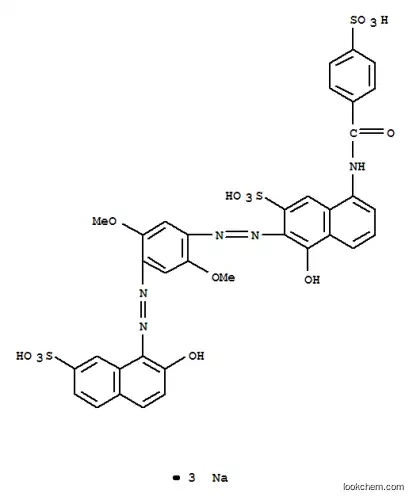 Molecular Structure of 94248-92-7 (trisodium 4-hydroxy-3-[[4-[(2-hydroxy-7-sulphonato-1-naphthyl)azo]-2,5-dimethoxyphenyl]azo]-8-[(4-sulphonatobenzoyl)amino]naphthalene-2-sulphonate)