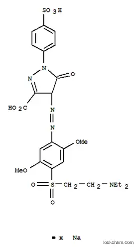 Molecular Structure of 94249-20-4 (4-[[4-[[2-(diethylamino)ethyl]sulphonyl]-2,5-dimethoxyphenyl]azo]-4,5-dihydro-5-oxo-1-(4-sulphophenyl)-1H-pyrazole-3-carboxylic acid, sodium salt)