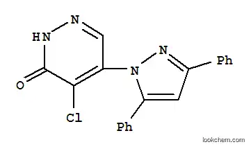 Molecular Structure of 94375-42-5 (4-chloro-5-(3,5-diphenyl-1H-pyrazol-1-yl)pyridazin-3(2H)-one)