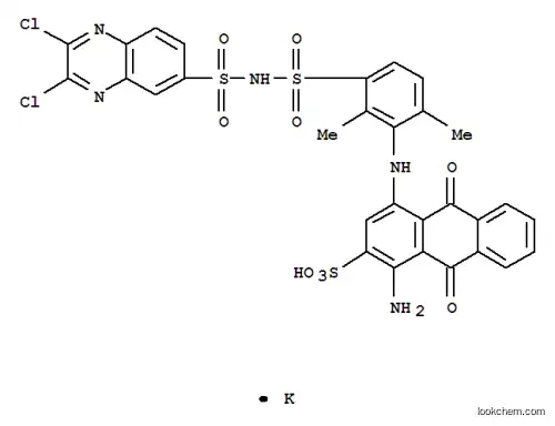 Molecular Structure of 97375-14-9 (potassium 1-amino-4-[3-[[(2,3-dichloro-6-quinoxalinyl)sulphonyl]sulphamoyl]-2,6-dimethylphenyl]amino]-9,10-dihydro-9,10-dioxoanthracene-2-sulphonate)