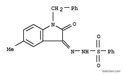 Molecular Structure of 99448-89-2 (Benzenesulfonic acid,2-[1,2-dihydro-5-methyl-2-oxo-1-(phenylmethyl)-3H-indol-3-ylidene]hydrazide)