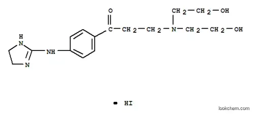 Molecular Structure of 100037-20-5 (3-[bis(2-hydroxyethyl)amino]-1-[4-(4,5-dihydro-1H-imidazol-2-ylamino)phenyl]propan-1-one hydroiodide)