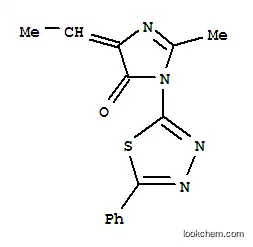 Molecular Structure of 100037-21-6 ((5Z)-5-ethylidene-2-methyl-3-(5-phenyl-1,3,4-thiadiazol-2-yl)-3,5-dihydro-4H-imidazol-4-one)