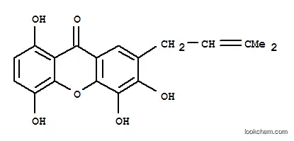 Molecular Structure of 1001424-68-5 (1,4,5,6-Tetrahydroxy-7-prenylxanthone)