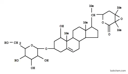 Molecular Structure of 100217-93-4 (Ergost-5-en-26-oicacid, 24,25-epoxy-3-(b-D-glucopyranosyloxy)-1,22-dihydroxy-, d-lactone, (1a,3b,22R,24S,25S)- (9CI))