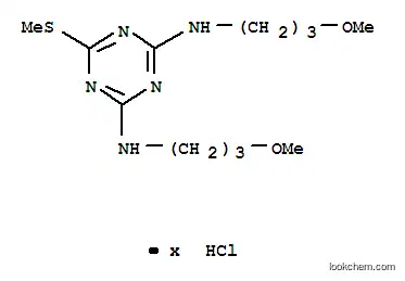 Molecular Structure of 10022-04-5 (1,3,5-Triazine-2,4-diamine,N2,N4-bis(3-methoxypropyl)-6-(methylthio)-, hydrochloride (1:?))