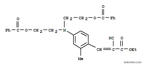 Molecular Structure of 10022-09-0 (2-Propenoic acid,3-[4-[bis[2-(benzoyloxy)ethyl]amino]-2-methylphenyl]-2-cyano-, ethyl ester)