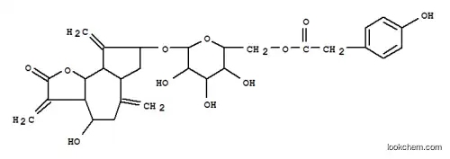 Molecular Structure of 100228-49-7 (Azuleno[4,5-b]furan-2(3H)-one,decahydro-4-hydroxy-8-[[6-O-[(4-hydroxyphenyl)acetyl]-b-D-glucopyranosyl]oxy]-3,6,9-tris(methylene)-,(3aR,4S,6aR,8S,9aR,9bR)- (9CI))