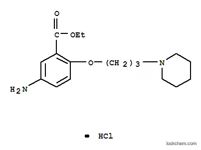 Molecular Structure of 100311-11-3 (5-Amino-2-(3-piperidinopropoxy)benzoic acid ethyl ester hydrochloride)