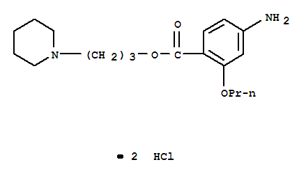 Benzoic acid,4-amino-2-propoxy-, 3-(1-piperidinyl)propyl ester, hydrochloride (1:2)