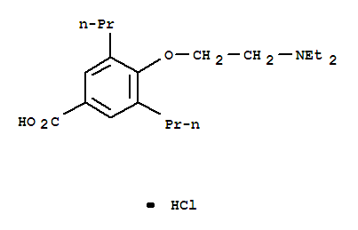 Benzoic acid,4-[2-(diethylamino)ethoxy]-3,5-dipropyl-, hydrochloride (1:1)