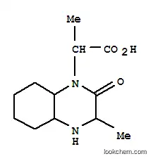 Molecular Structure of 100526-15-6 (1(2H)-Quinoxalineacetic  acid,  octahydro--alpha-,3-dimethyl-2-Oxo-  (6CI))