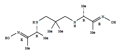 Molecular Structure of 100551-63-1 (2-Butanone,3,3'-[(2,2-dimethyl-1,3-propanediyl)diimino]bis-, 2,2'-dioxime,(2E,2'E,3R,3'R)-rel-)