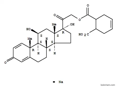 Molecular Structure of 10059-14-0 (Pregna-1,4-diene-3,20-dione,21-[[(6-carboxy-3-cyclohexen-1-yl)carbonyl]oxy]-11,17-dihydroxy-, sodium salt(1:1), (11b)-)