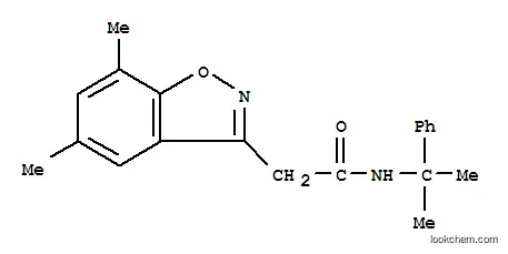 Molecular Structure of 100695-71-4 (2-(5,7-dimethyl-1,2-benzoxazol-3-yl)-N-(2-phenylpropan-2-yl)acetamide)