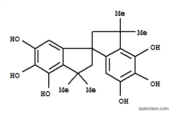Molecular Structure of 65192-09-8 (1,1-Spirobi(1H-indene)-4,4,5,5,6,6-hexol,2,2,3,3-tetrahydro-3,3,3,3-tetraMethyl)