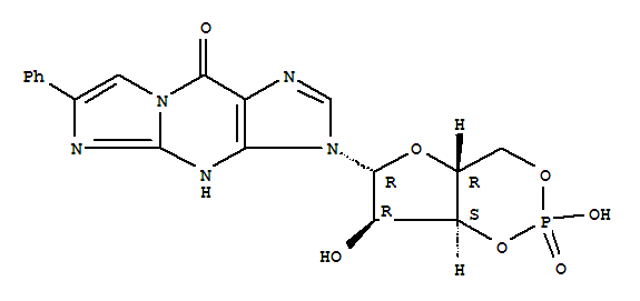 9H-Imidazo[1,2-a]purin-9-one,3,4-dihydro-6-phenyl-3-(3,5-O-phosphinico-b-D-ribofuranosyl)- (9CI)                                                                                                        (78080-27-0)
