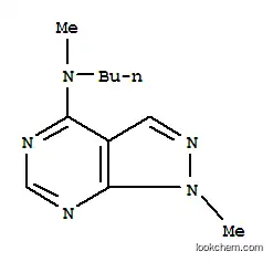 Molecular Structure of 801987-97-3 (1H-Pyrazolo[3,4-d]pyrimidine,4-(butylmethylamino)-1-methyl-(8CI))