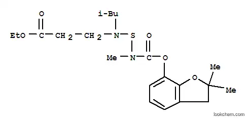 Molecular Structure of 82560-64-3 (beta-Alanine, N-(((((2,3-dihydro-2,2-dimethyl-7-benzofuranyl)oxy)carbo nyl)methylamino)thio)-N-(2-methylpropyl)-, ethyl ester)