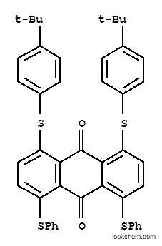 Molecular Structure of 84434-36-6 (1,8-bis[[4-(1,1-dimethylethyl)phenyl]thio]-4,5-bis(phenylthio)anthraquinone)