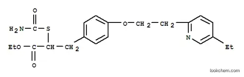 Molecular Structure of 868754-41-0 (a-[(Aminocarbonyl)thio]-4-[2-(5-ethyl-2-pyridinyl)ethoxy]benzenepropanoic Acid Ethyl Ester)