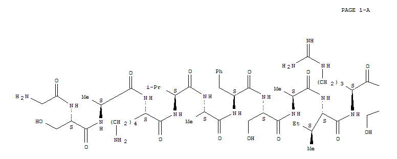L-Histidine,glycyl-L-seryl-L-alanyl-L-lysyl-L-valyl-L-alanyl-L-phenylalanyl-L-seryl-L-alanyl-L-isoleucyl-L-arginyl-L-seryl-L-threonyl-L-asparaginyl-