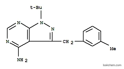 Molecular Structure of 956025-83-5 (4-Amino-1-tert-butyl-3-(3-methylbenzyl)pyrazolo[3,4-d]pyrimidine)