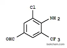 Molecular Structure of 95656-51-2 (4-AMINO-3-CHLORO-5-(TRIFLUOROMETHYL)BENZALDEHYDE)