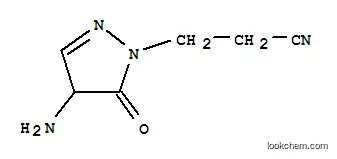 Molecular Structure of 98135-39-8 (2-Pyrazoline-1-propionitrile,  4-amino-5-oxo-  (6CI))