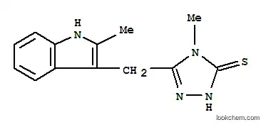 Molecular Structure of 436096-84-3 (4-METHYL-5-(2-METHYL-1H-INDOL-3-YLMETHYL)-2,4-DIHYDRO-[1,2,4]TRIAZOLE-3-THIONE)