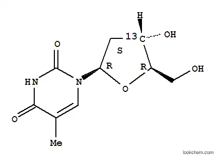 Molecular Structure of 478511-06-7 ([3'-13C]THYMIDINE)