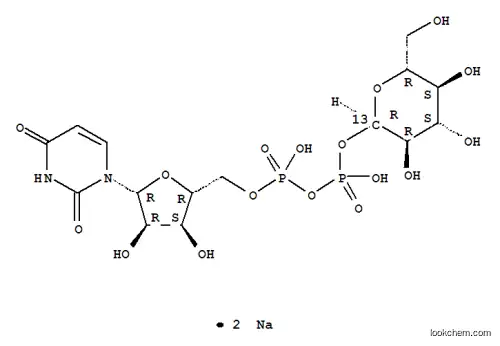 Molecular Structure of 478529-38-3 (URIDINE DIPHOSPHATE-ALPHA-D-[1-13C]GLUCOSE DISODIUM SALT)