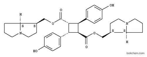 Molecular Structure of 528-37-0 (bis[[(1R,8R)-2,3,5,6,7,8-hexahydro-1H-pyrrolizin-1-yl]methyl] 2,4-bis(4-hydroxyphenyl)cyclobutane-1,3-dicarboxylate)