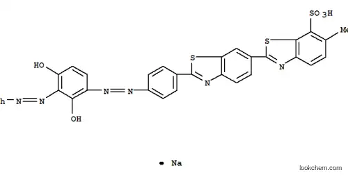 Molecular Structure of 5863-88-7 (sodium 2'-[4-[[2,4-dihydroxy-3-(phenylazo)phenyl]azo]phenyl]-6-methyl[2,6'-bibenzothiazole]-7-sulphonate)