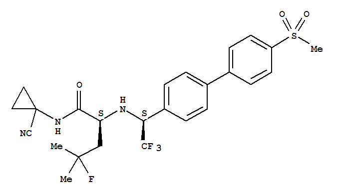 Pentanamide,N-(1-cyanocyclopropyl)-4-fluoro-4-methyl-2-[[(1S)-2,2,2-trifluoro-1-[4'-(methylsulfonyl)[1,1'-biphenyl]-4-yl]ethyl]amino]-,(2S)-