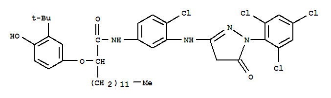 2-(3-tert-butyl-4-hydroxyphenoxy)-N-[4-chloro-3-[[5-oxo-1-(2,4,6-trichlorophenyl)-4H-pyrazol-3-yl]amino]phenyl]tetradecanamide
