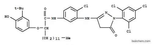 Molecular Structure of 61354-99-2 (2-(3-tert-Butyl-4-hydroxyphenoxy)-N-(4-chloro-3-((4,5-dihydro-5-oxo-1-(2,4,6-trichlorophenyl)-1H-pyrazol-3-yl)amino)phenyl)myristamide)